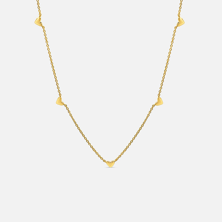 Fine Heart Charm Necklace - Gold