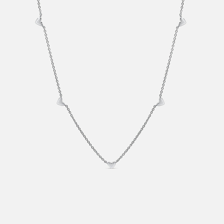 Fine Heart Charm Necklace - Silver