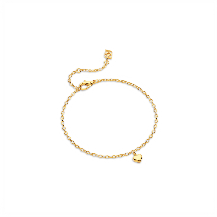Gold Fine Single Charm Bracelet
