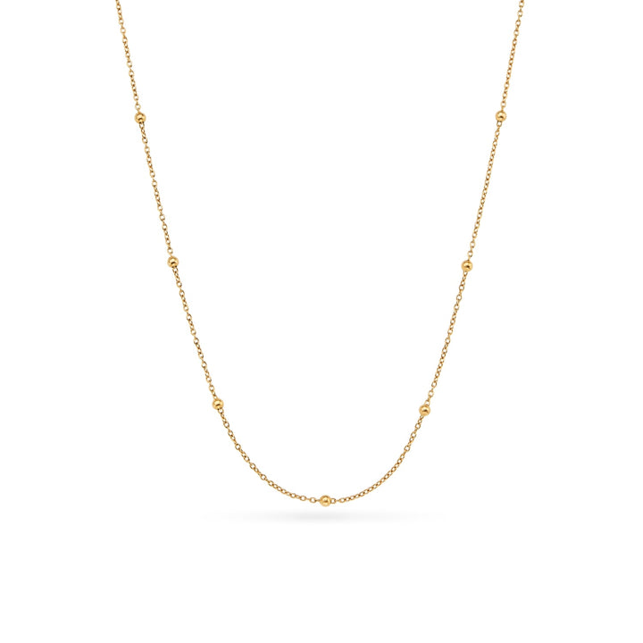 Gold Sphere Chain Necklace