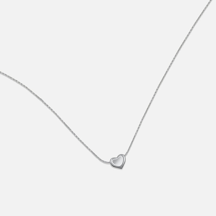 Mini Heart Pendant Necklace - Silver
