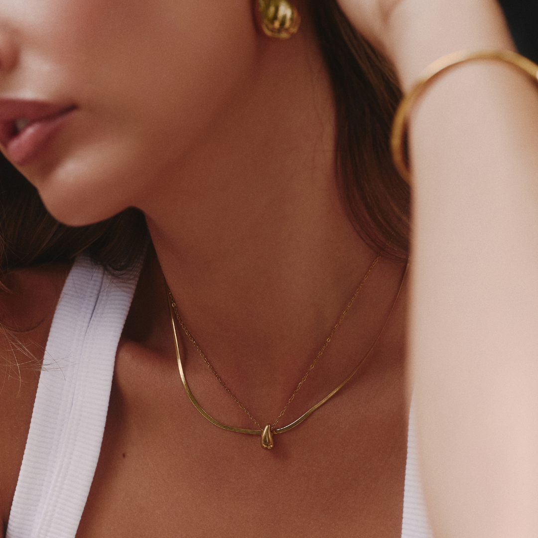 GOLD TEXTURED NECKLACE 2MM