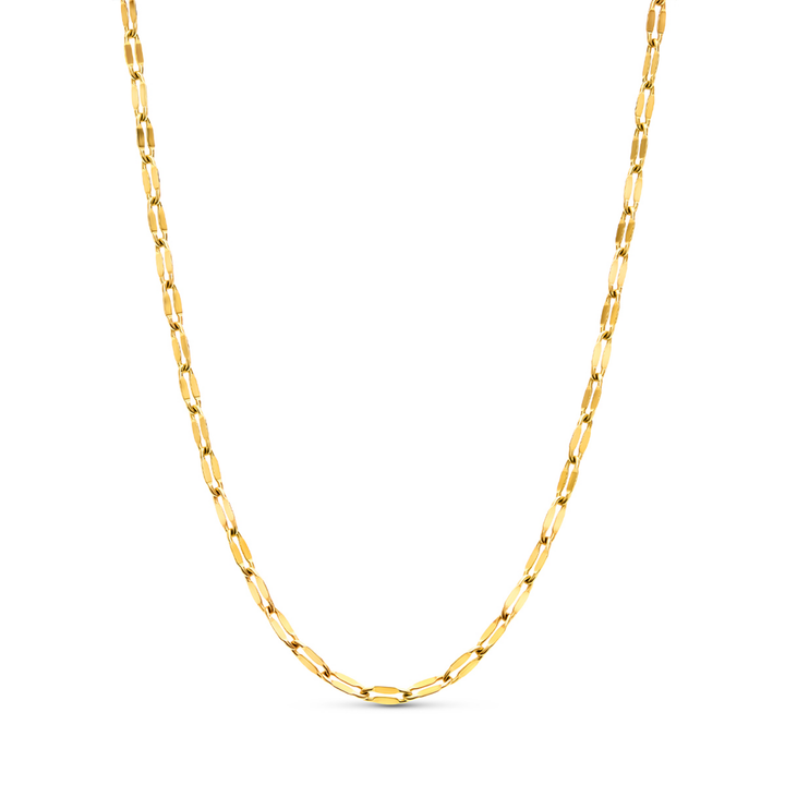 Gold Paperclip Diamond Cut Chain Necklace