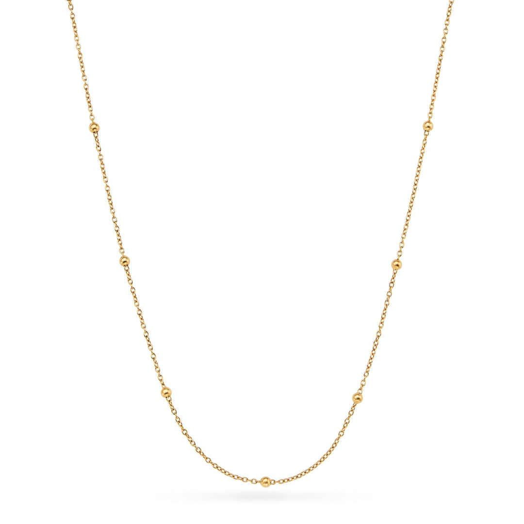 Gold Sphere Chain Necklace