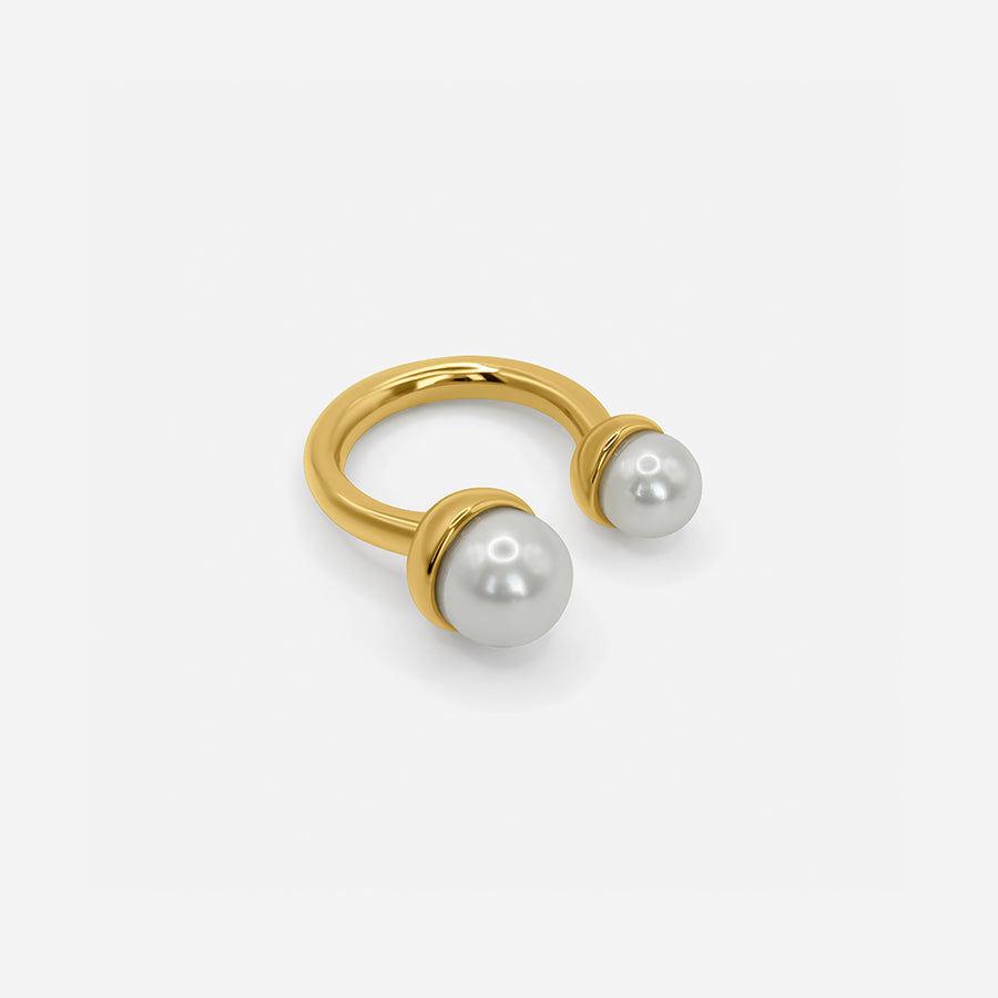 18K DOUBLE PEARL RING