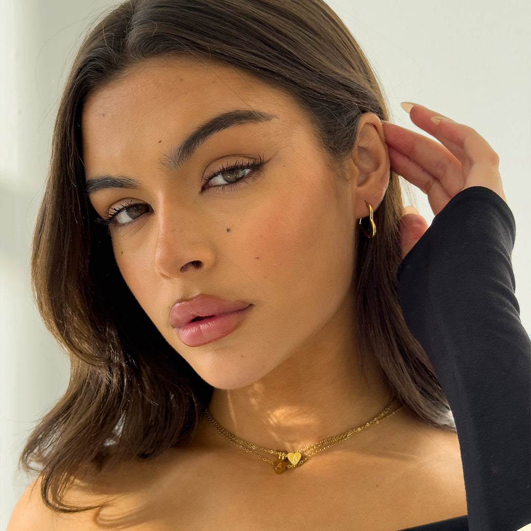 MINI HEART HOOPS GOLD