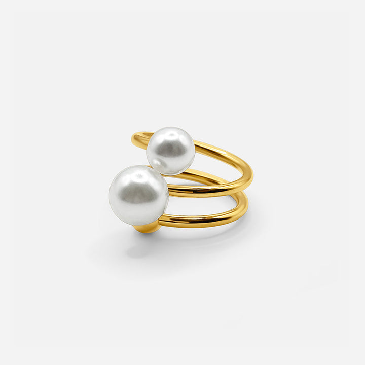SPIRAL PEARL RING