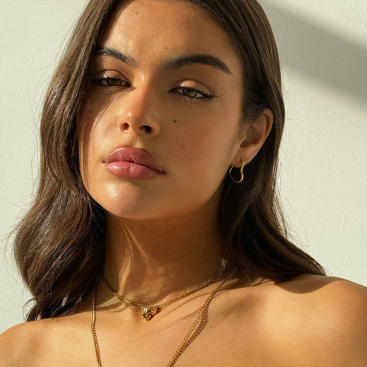 MINI HEART HOOPS GOLD