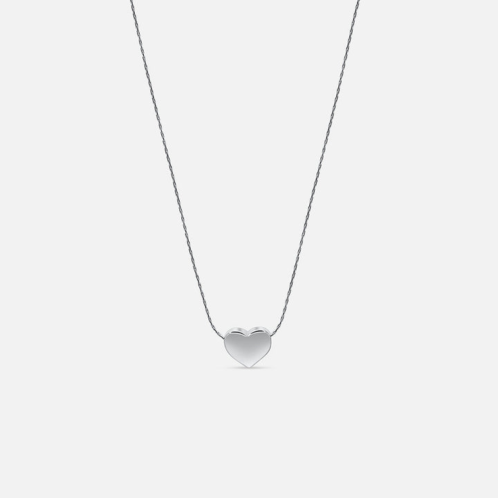 Mini Heart Pendant Necklace - Silver