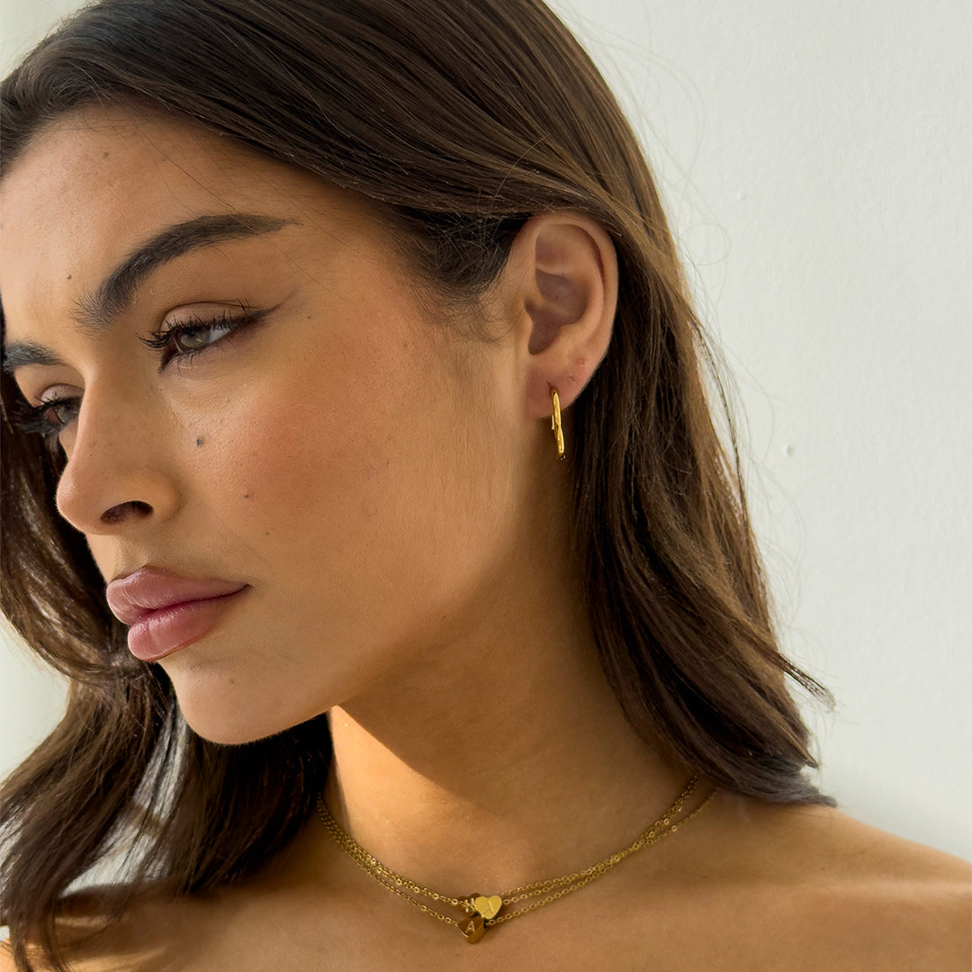 MINI HEART HOOPS GOLD