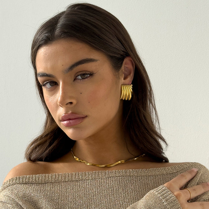 RIPPLE EARRINGS GOLD