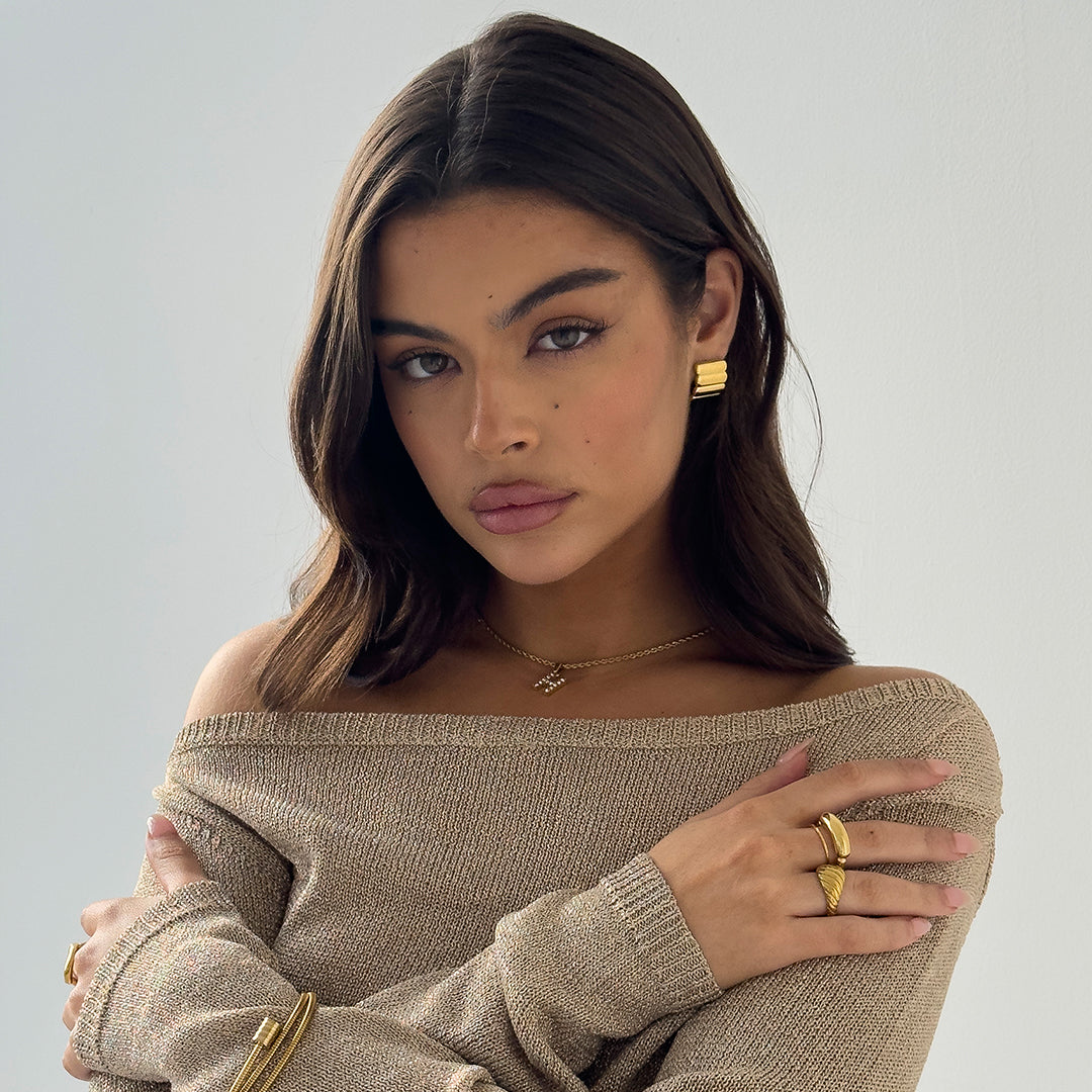 MINI RIBBED EARRINGS