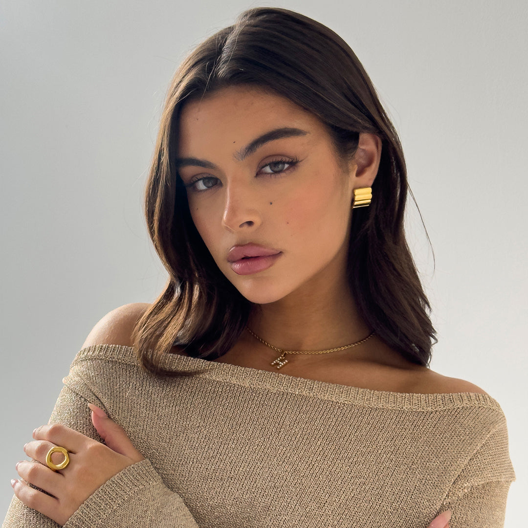 MINI RIBBED EARRINGS