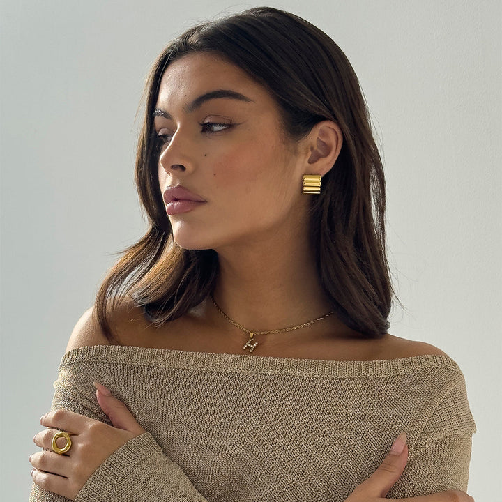 MINI RIBBED EARRINGS