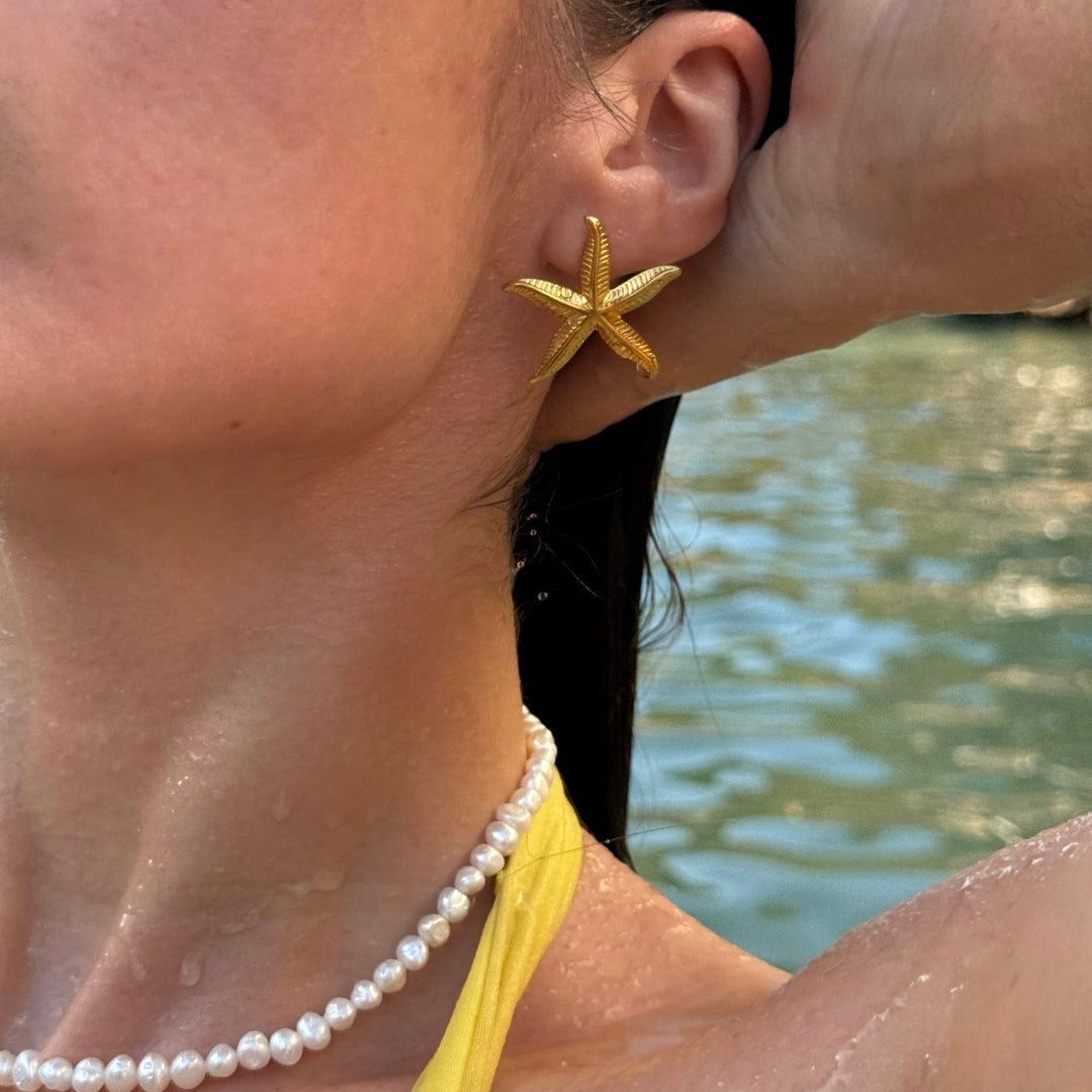 18K GOLD STARFISH EARRINGS