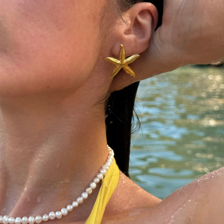 18K GOLD STARFISH EARRINGS