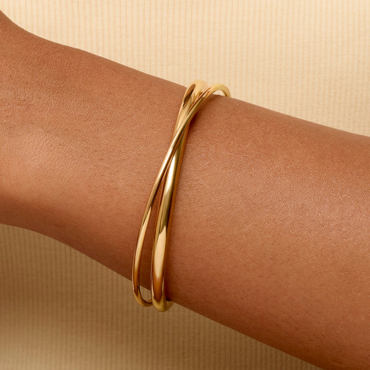Gold Crossover Bangle