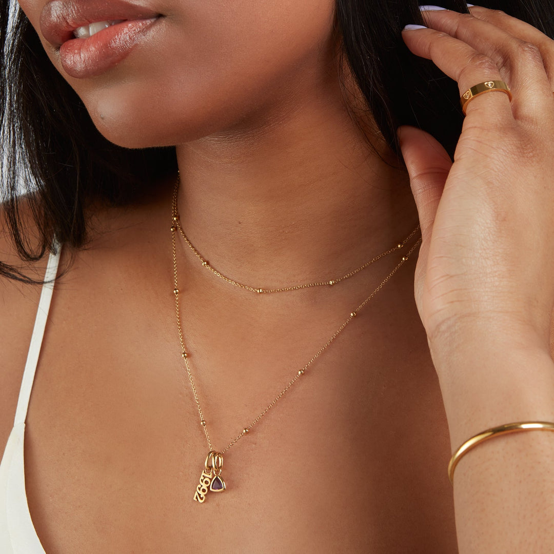 Gold Sphere Chain Necklace