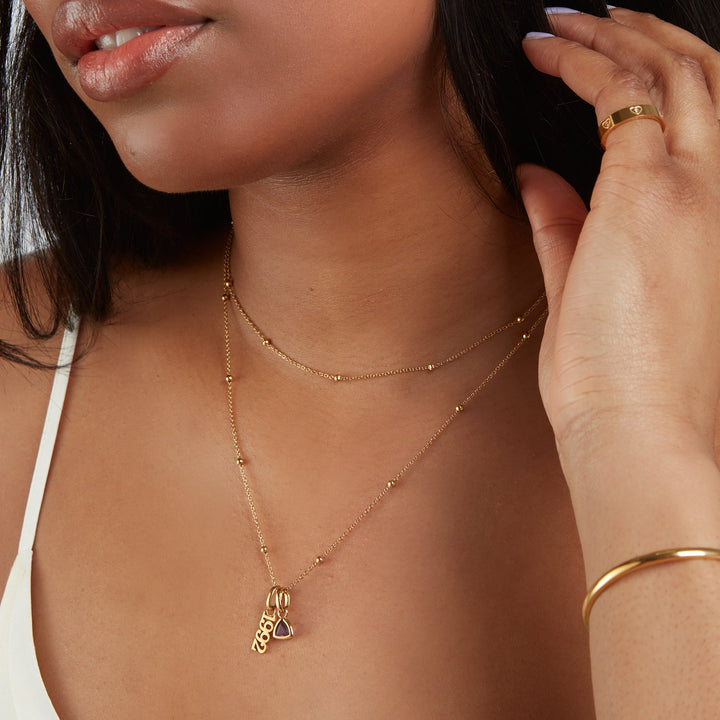 Gold Sphere Chain Necklace