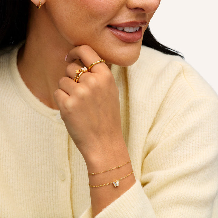 Gold Fine Single Charm Bracelet
