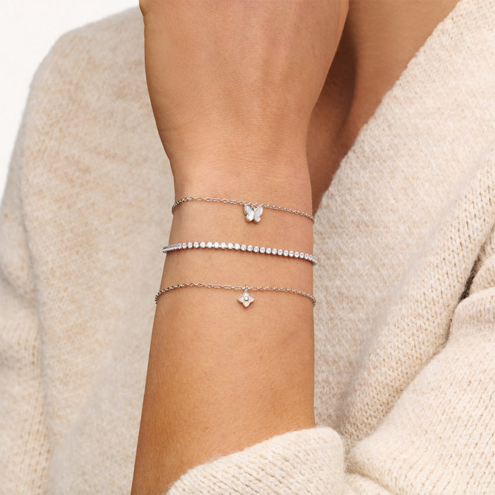Silver Fine Single Charm Bracelet
