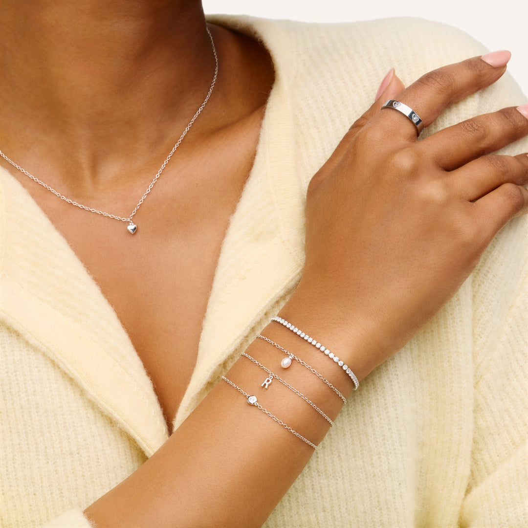 Silver Fine Single Charm Bracelet