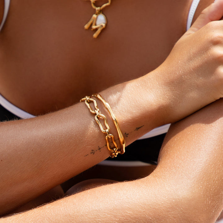 Gold Molten Bangle