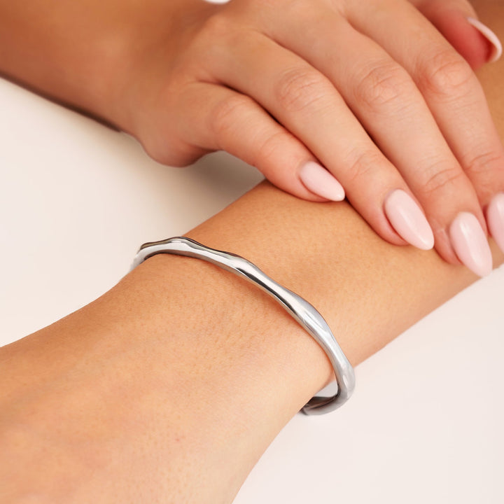 Silver Molten Bangle