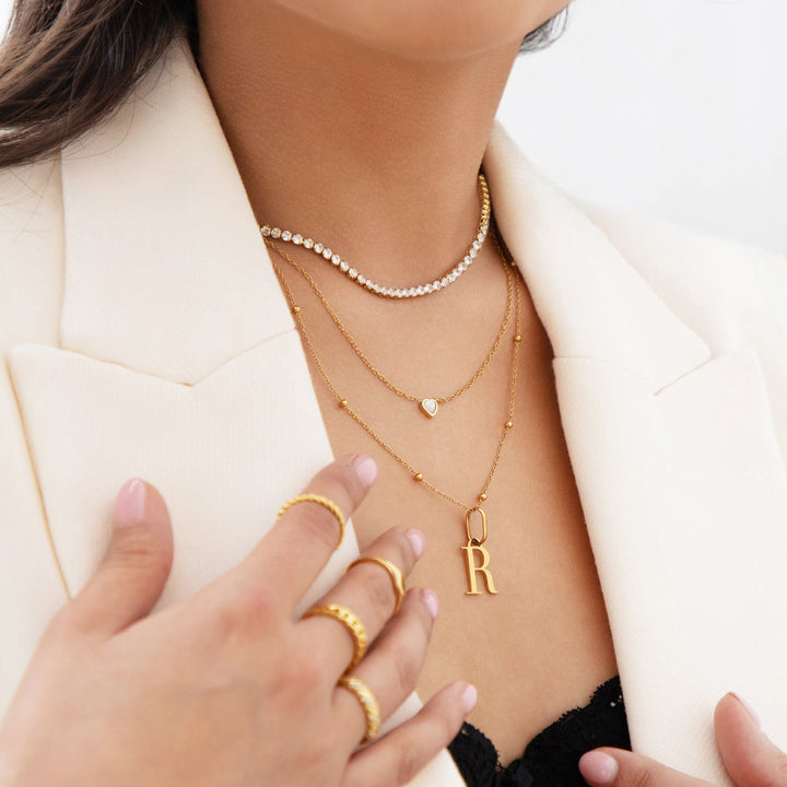 Gold Sphere Chain Necklace