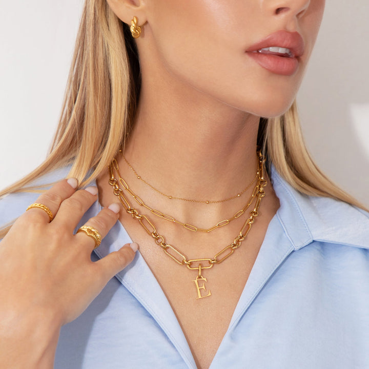 Gold Sphere Chain Necklace