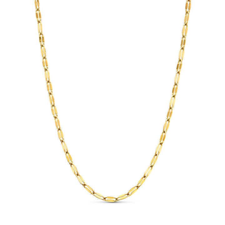 Gold Paperclip Diamond Cut Chain Necklace