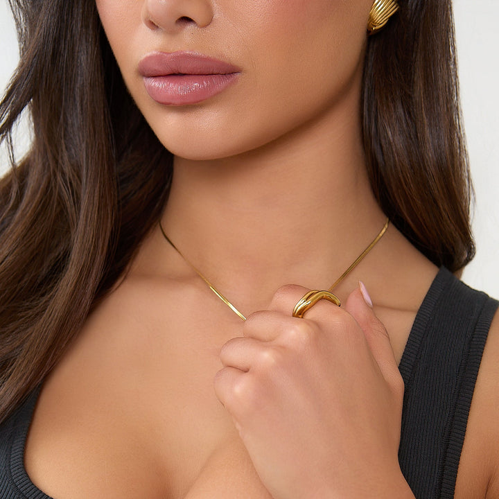 GOLD TEXTURED NECKLACE 2MM