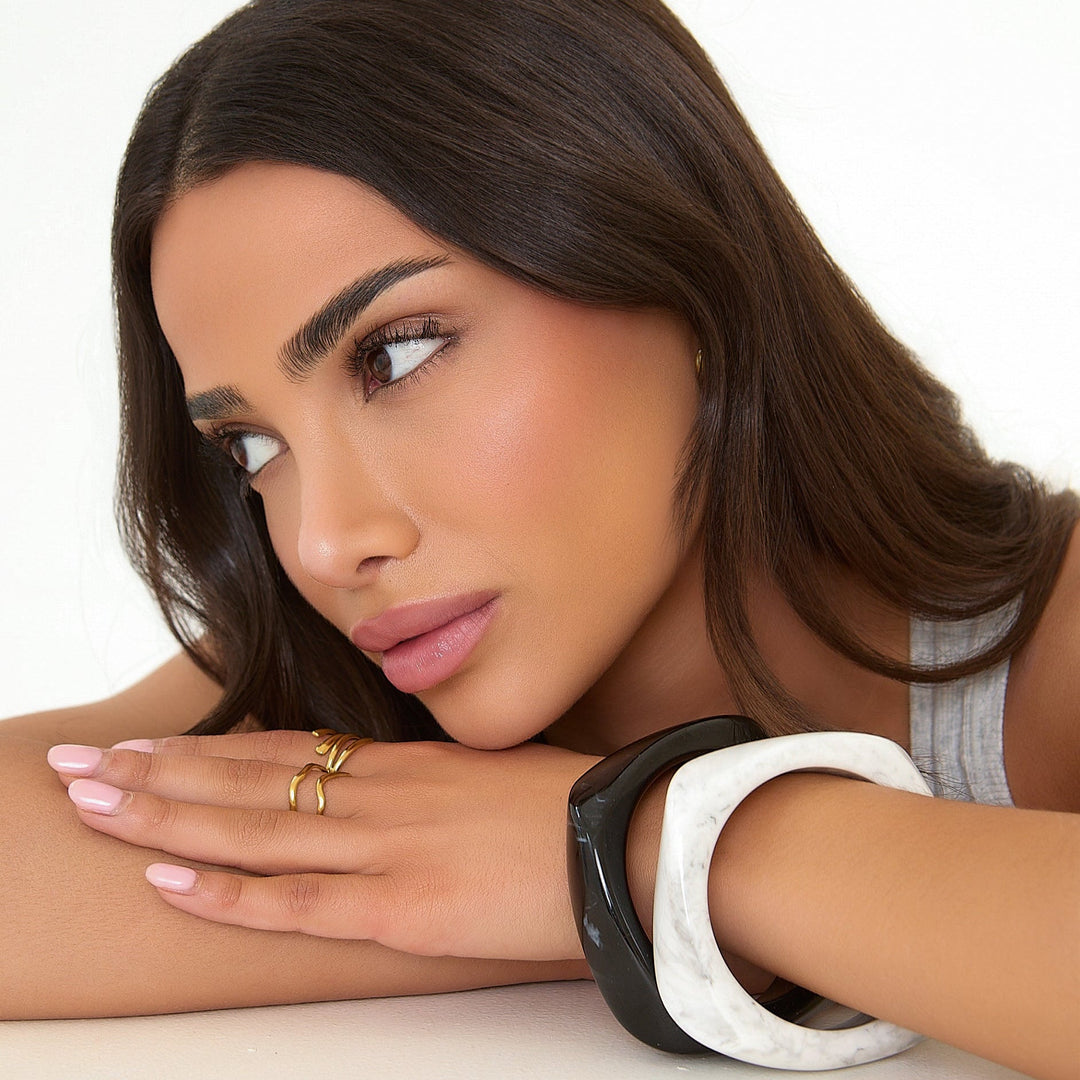 BLACK MARBLE BANGLE