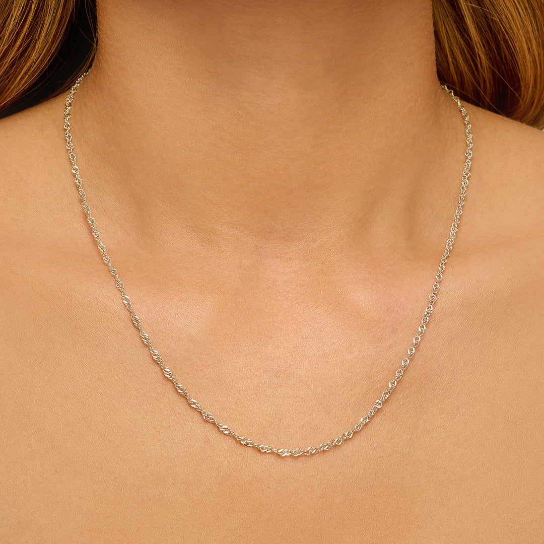 Silver Twisted Chain Necklace