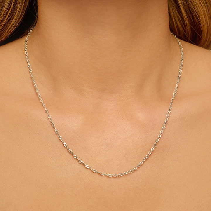 Silver Twisted Chain Necklace