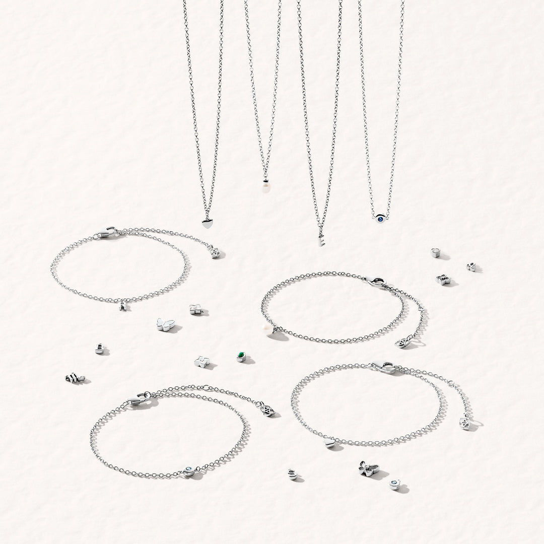Silver Fine Single Charm Bracelet