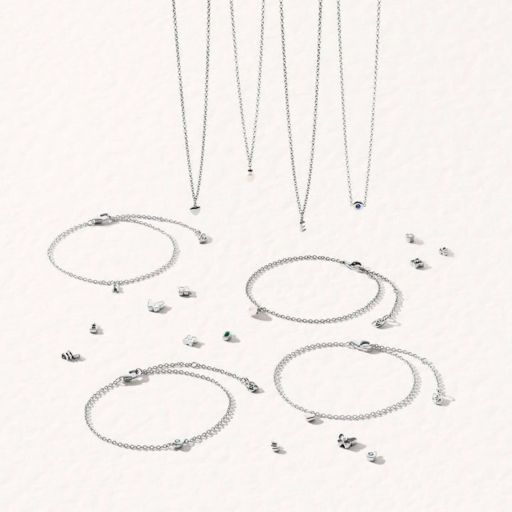 Silver Fine Single Charm Bracelet