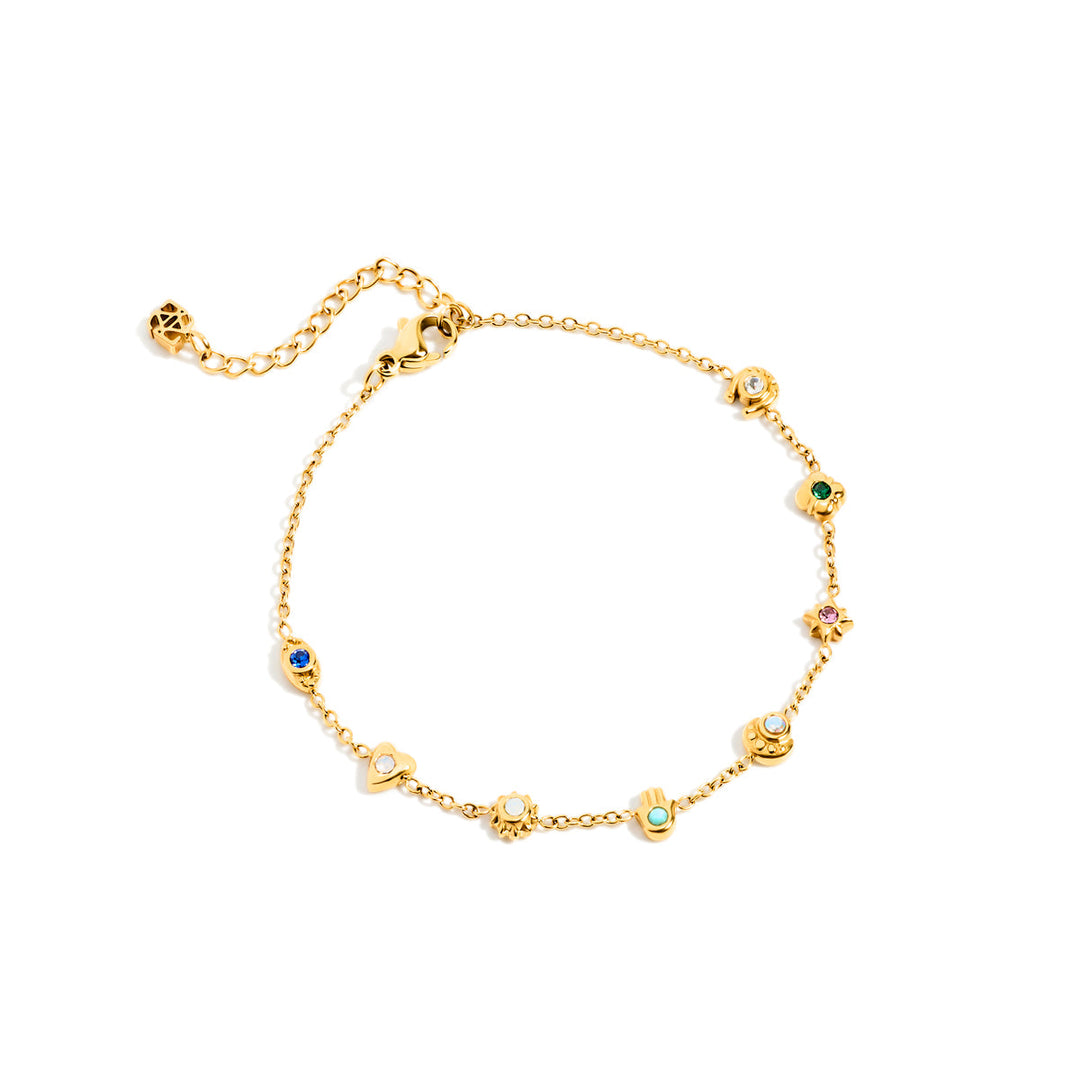 Gold Talisman Mini Charm Bracelet