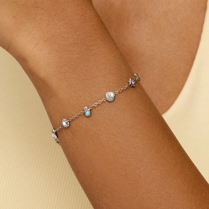 Silver Talisman Mini Charm Bracelet