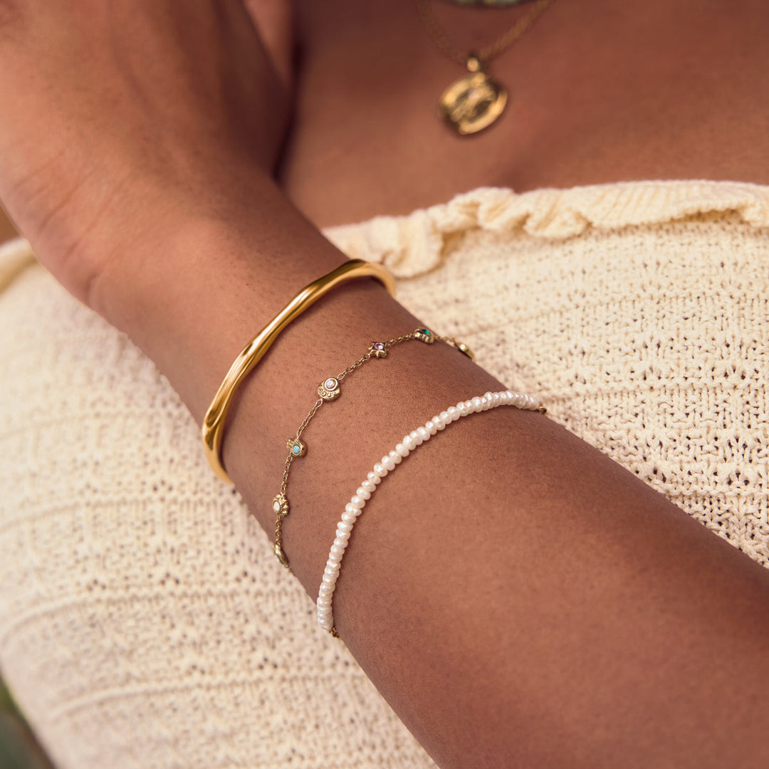 Gold Talisman Mini Charm Bracelet