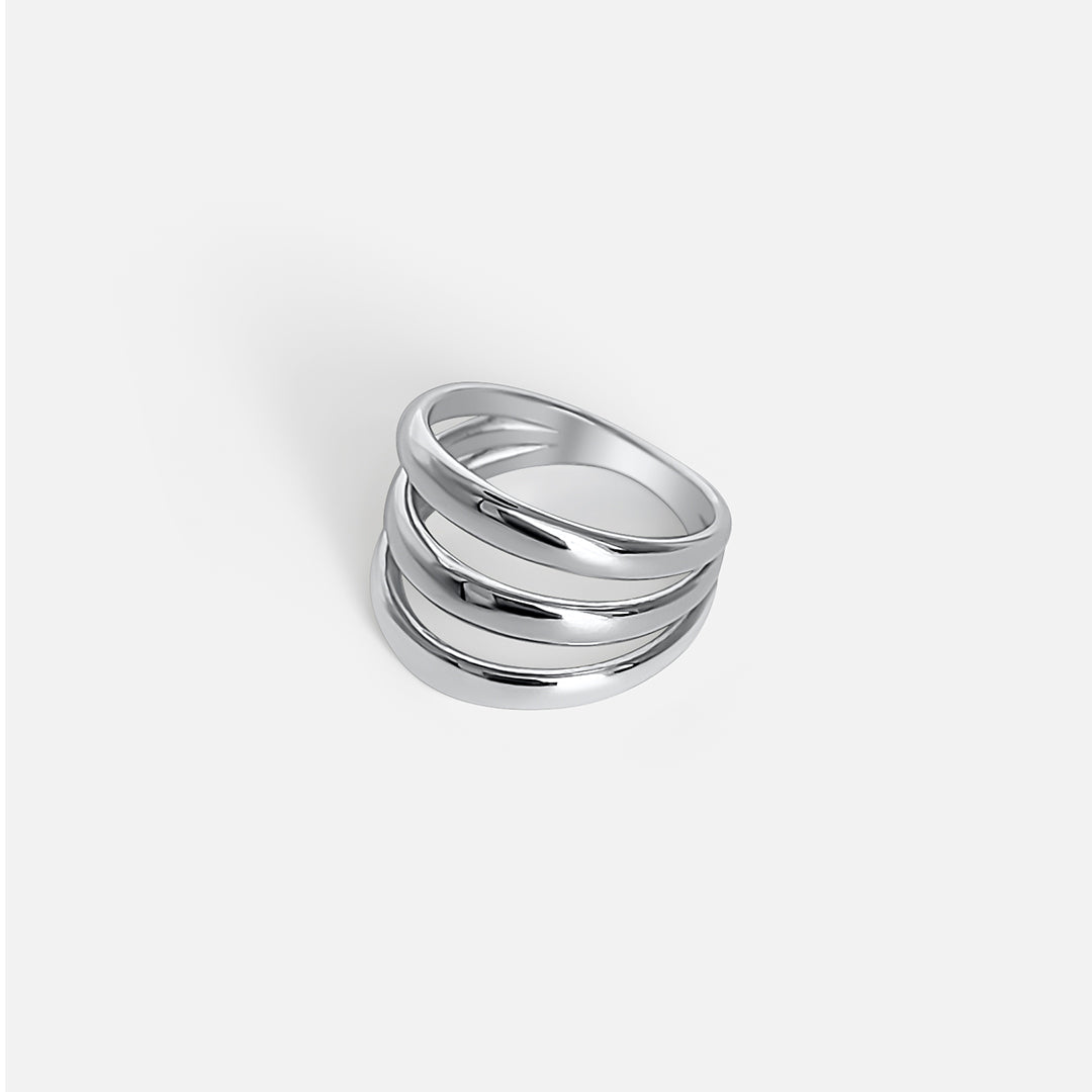 TRIPLE LAYER RING - SILVER