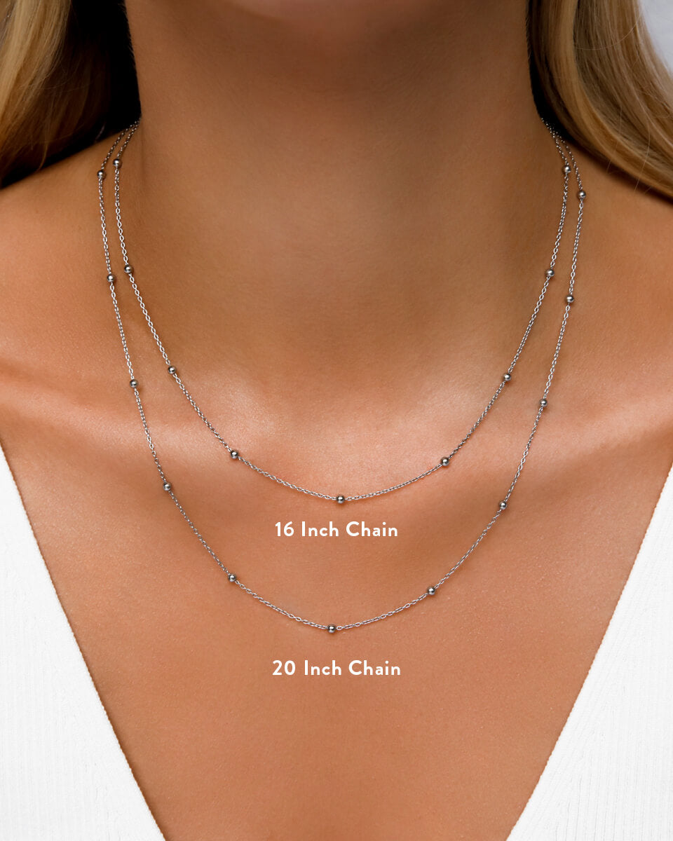 Silver Sphere Chain Necklace