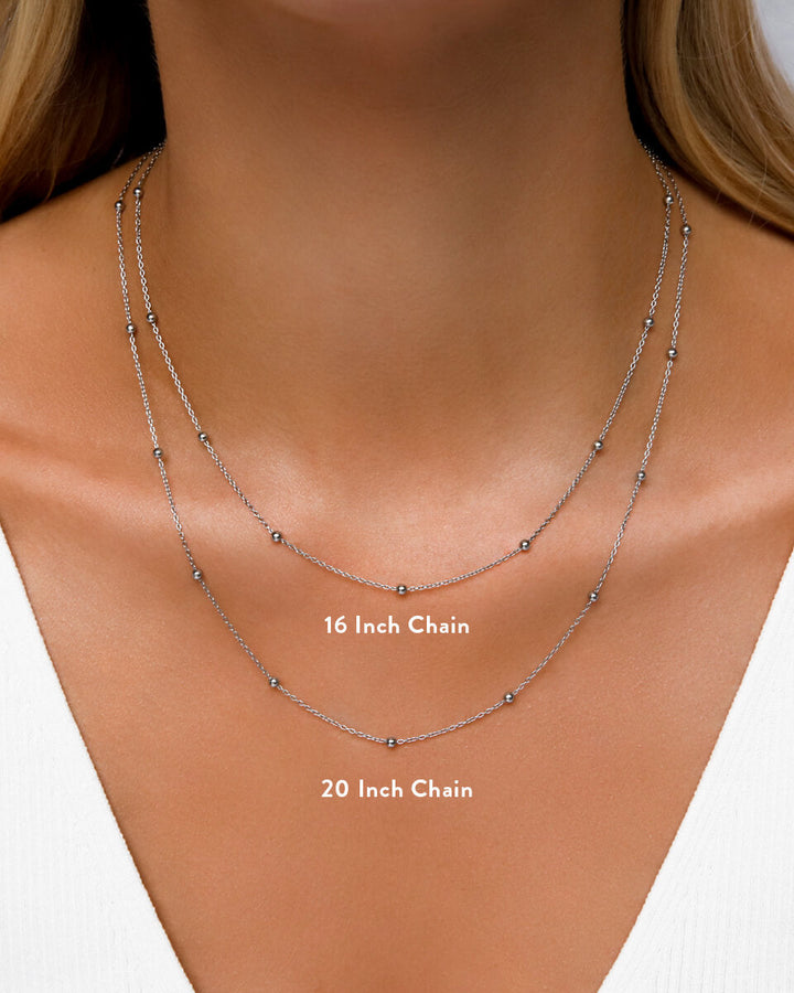 Silver Sphere Chain Necklace