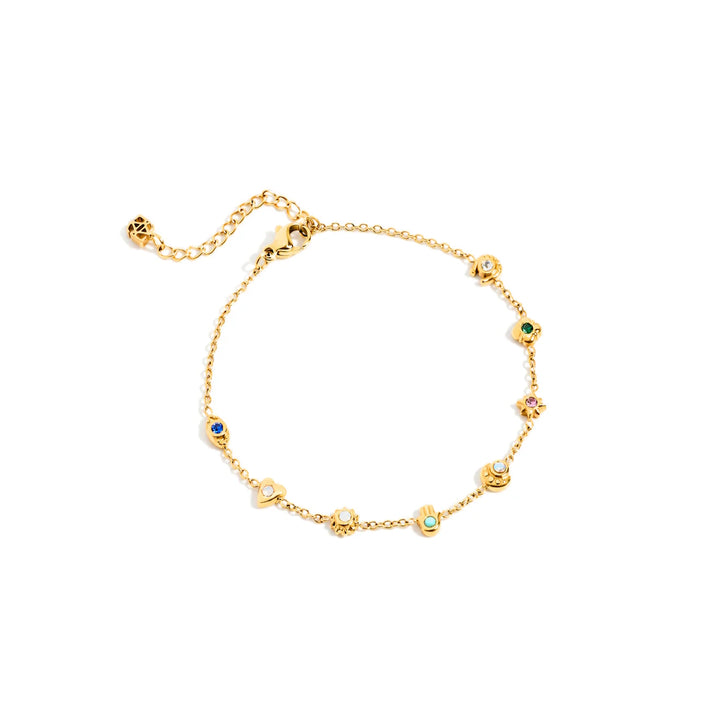 Gold Talisman Mini Charm Bracelet